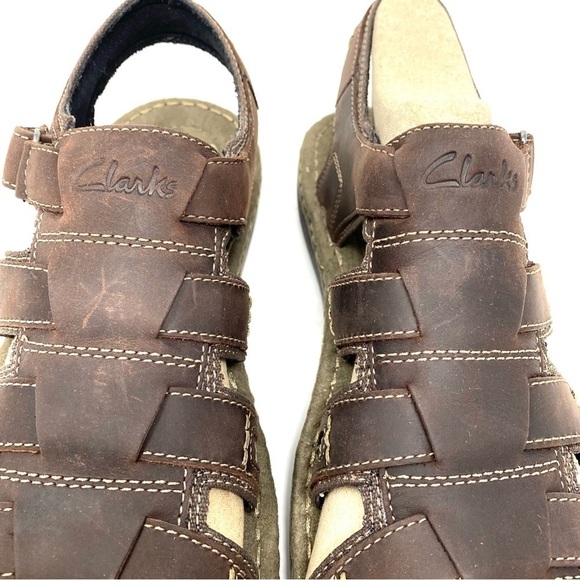 Clarks Men's Brown Union Open Toe Fisherman Sandals - Picture 4 of 9